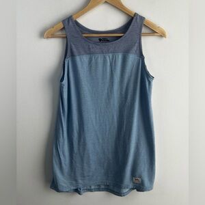 Fjallraven Abisko Shade Tank Top Blue Womens Large Workout Outdoors Hiking Slim